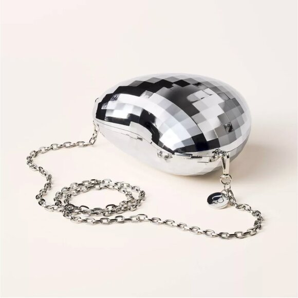 Disco Heart Crossbody Bag - kate spade new york x Target Silver NWT - Picture 2 of 5